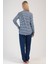 Indigo Kadın Uzun Kollu Pamuklu Pijama Takımı 4