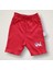 Melek Kız Nakışlı Bandanalı Kısa Kollu Sweatli Şortlu 3lü Kız Bebek Takımı Kırmızı 3