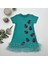 Uğur Böceği Nakışlı Fırfır Uçlu Kız Çocuk Jile Elbisesi Turkuaz 1