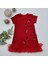 Uğur Böceği Nakışlı Fırfır Uçlu Kız Çocuk Jile Elbisesi Kırmızı 1