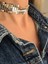 Arpa Pul Payet Zırh Metal Model Gümüş Choker Kolye 2