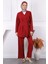 Bordo Yan Bağlamalı Tunik Pantolonlu Takım 1
