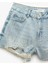 Yüksek Bel Rahat Kesim Pamuklu Yırtık Mini Denim Şort 4