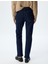 Slim Straight Fit Normal Bel Düğmeli Cepli Kot Pantolon - Slim Straight Jean 4