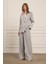Kadın Çizgili Takım Gri 31077 1