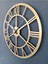 Roma Rakamlı Metal Gold - Altın Duvar Saati 1,5 mm Kalınlık 50 x 50 cm 4