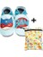Ikili Set, Yorni Çanta 30x36CM, Summer ve 18-24AY Bebek Superhero Baby Blue El Yapımı Hakiki Deriden Patik 1