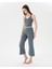 Kadın Açık Mavi Gri Kapri Flow Şortlu Pantolon - Çift Kat Korsajlı, İç Şort Katmanlı, Kapri Boy, Normal Bel, Pilates, Yoga, Günlük ve Spor Aktiviteleri İçin Hafif ve Rahat Pantolon 2