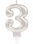 3 Rakam Mum Gümüş Renk (4887) 1
