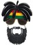Rasta Peruklu Rasta Sakallı Bob Marley Bıyıklı Parti Gözlüğü 27 x 18 cm (4887) 3