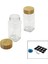 12 Pcs Takım Kare Cam Baharatlık - Tuzluk Bambu Kapaklı (4887) 1