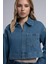 Crop Kadın Jean Ceket Denim 3