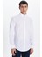 Slim Fit Arkadan Pensli Önden Kulplu Düz Trend Beyaz Erkek Gömlek 1