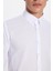 Slim Fit Arkadan Pensli Önden Kulplu Düz Trend Beyaz Erkek Gömlek 4