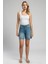 Bund 2 Kadın Jean Şort Denim 1
