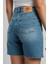 Bund 2 Kadın Jean Şort Denim 3