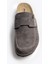 Kapalı Gri Terlik Erkek Dikiş Detaylı Yuvarlak Burunlu Konforlu Tasarım 2