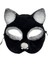 Siyah Renk Gümüş Simli Süet Kaplama Kedi Maskesi 18 x 14 cm 1