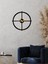Ocean Metal Siyah Duvar Saati 1,5 mm Kalınlık 41X41 cm 1