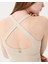 Krema Çapraz Sırt Halter Bluz 3