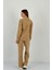 Kadın Oversize Gömlek Palazzo Pantolon Alt Üst Camel Ikili Takım 5