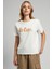 Londonlogo Kadın O Yaka T-Shirt Ekru 4