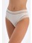 Kırık Beyaz Dantel Detaylı Kadın Brıef Külot Yumuşak Mikro Modal Kumaş Tekli Paket 5