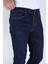 Erkek Regular Kalıp Rahat Kesim Şık Koyu Jeans 4
