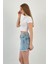Kadın Taşlı Jeans Kısa Yazlık Mini B.mavi Kot Etek 2