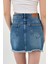 Kadın Yazlık Taşlı Denim Kısa Mini Mavi Kot Etek 5