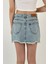 Kadın Yazlık Jeans Kısa Denim Mini B.mavi Kot Etek 5