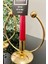Golden Horn Full Gold Kaplama Metal Paslanmaz Dolu Demir 20-15 cm 2 Li ( Ikili ) Şamdan Mumluk Ev 4