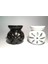 2li Set Siyah Beyaz Seramik Lotus Buhurdanlık Mumluk Tealight Mumluk 1