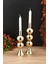 Elit 2'li Şamdan Seti Gold Renk Dekoratif Metal Mumluk 1