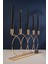 Metal Gold Double Geometri 45 cm Masaüstü Şamdan Mumluk Dekoratif Mumluk Paslanmaz Ev Dekorasyon 4