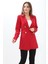 Omuzları Vatkalı Önü Çıtçıtlı Atlas Kumaş Kadın Blazer Ceket 1