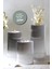 3 Lü Silver Gümüş Krom Tırtıklı Yüzey Mumluk Dekoratif Tealight Set Mum Abs Plastik Gümüş 1