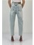 Kadın Bol Paça Mom Jeans Buz Mavi Kot Pantolon 5