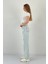 Kadın Yırtıklı Bol Paça Jeans Palazzo Buz Mavi Kot Pantolon 3
