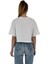 Kadın Oversize Baskılı Kısa Kol Beyaz Crop Tişört 5