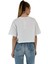 Kadın Oversize Kız Baskılı Kısa Beyaz Crop Tişört 5
