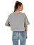 Kadın Oversize Baskılı Kısa Kol Gri Crop Tişört 5