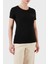 Taşlı Logolu Streç Pamuklu Regular Fit Yuvarlak Yaka T Shirt Bayan T Shirt 7W000492 AF10373 UC001 4