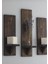 Natural Wood Work 3'lü Dekoratif Doğal Ahşap Duvar Rafı, Masif Mumluk, 1
