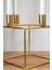 Dörtlü Küp Şamdan Mumluk Dekoratif Mumluk Gold Paslanmaz Gold Metal 20 cm Ev Dekorasyon 4