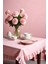 Vintage Soft Pembe Fırfırlı Keten Masa Örtüleri 17 Boy Seçeneğiyle 1