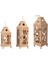 Ahşap Mdf Boyanabilir Dekoratif Fener Şamdan Mumluk( 3' Lü Set ) 1