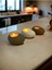 Three Drops Minimal Dekoratif Beton Tealight Mumluk 3'lü Set [ Vizon-Beyaz-Karamel ] 3