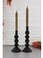 Round 2'li Metal Şamdan Seti Siyah Dekoratif Mumluk 1