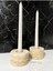 Doğal Traverten Mumluk, Mermer Mumluk, Mermer Tealight, Mumluk 2 Adet, Yuvarlak Mermer Şamdan 1